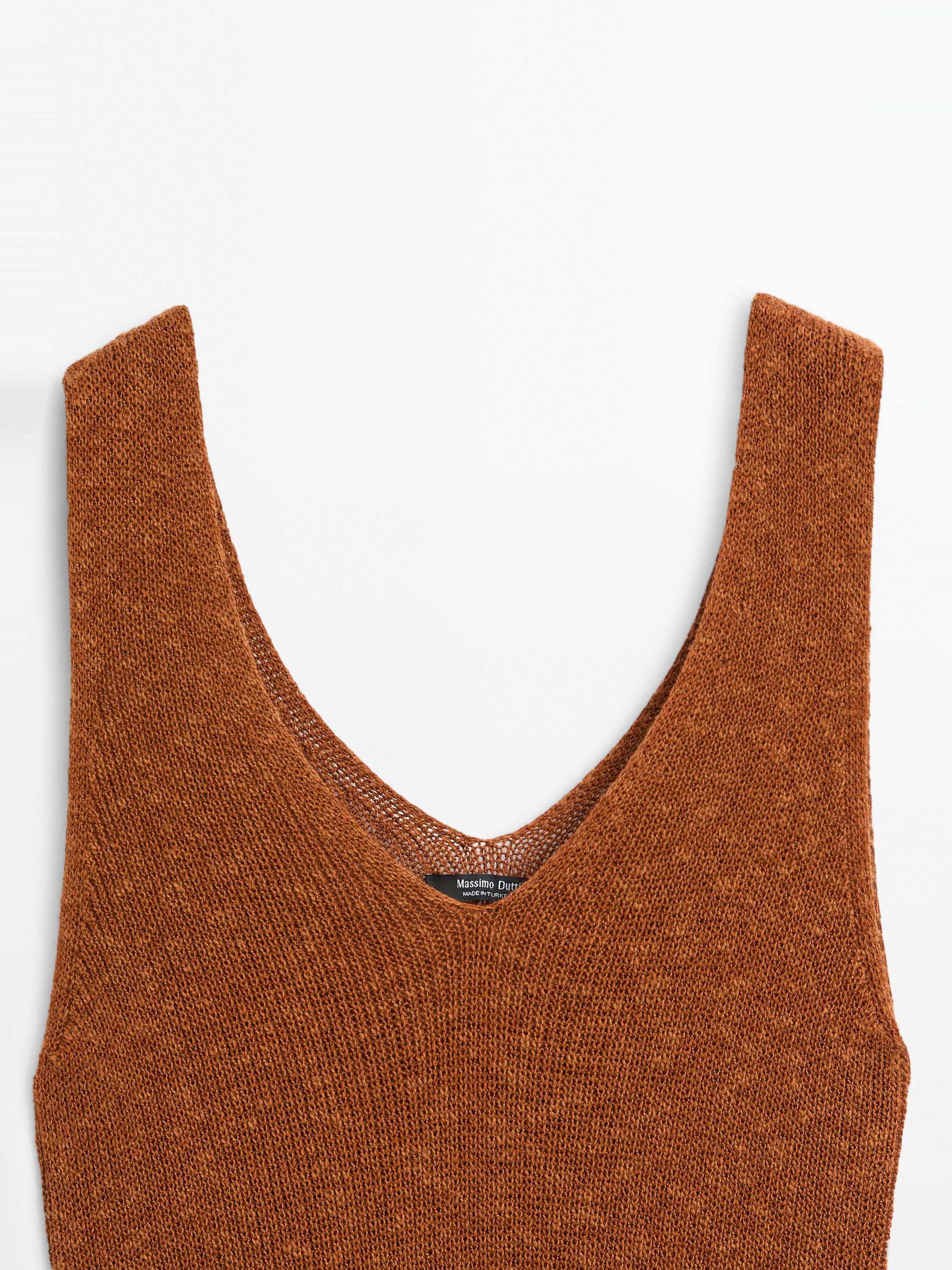 Robe longue en maille croisée